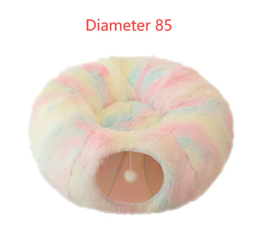2 In 1 Round Tunnel Cat Beds My Store Rainbow colours 85cm