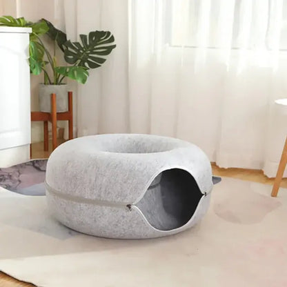 Cat Donut Bed My Store Gray Small
