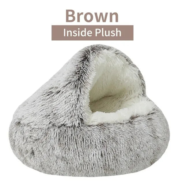 Soft Plush Pet Bed My Store Brown-Inside Plush 40x40cm