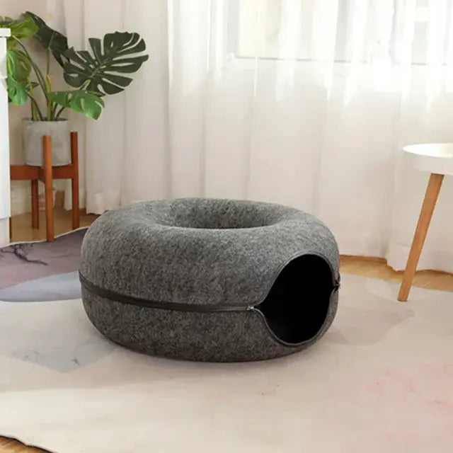 Cat Donut Bed My Store Dark Gray Small