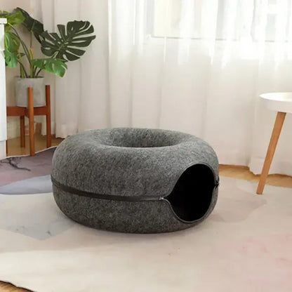 Cat Donut Bed My Store Dark Gray Small