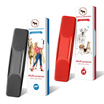 Pet Gentle Groomer Brush My Store Red and Black Set of 2